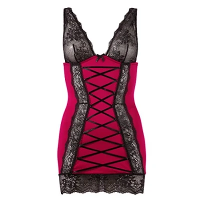 Afbeelding van Cottelli Collection Negligé Jurk met Veter Sluiting en Kanten Cups voor Spannende After Maat XL Zwart