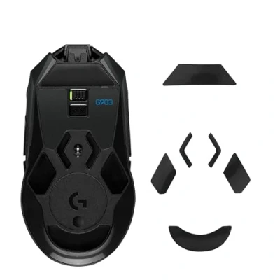 Afbeelding van kwmobile muis voeten sticker geschikt voor Logitech G903 Computermuis glijder Stickers in zwart
