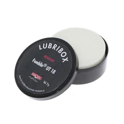 Afbeelding van KD89 Horotec MSA28.001 Lubribox met 2 schuimkussens, Fomblin UT18, g, Ø 60 mm, Zwart