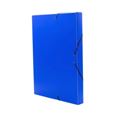 Afbeelding van Raylu Paper Projectmap Matt A4 met 3 cm rugbreedte, stevige kartonnen map en sluiting elastieken voor schoolprojecten of kantoor, formaat 34 x 24 (blauw)