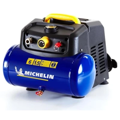 Afbeelding van Michelin MBL6 draagbare luchtcompressor Olievrij 6 Liter Tank Vermogen 1.5 pk Maximum druk 8 bar Luchtdebiet 160 l/min,Rosa Roja