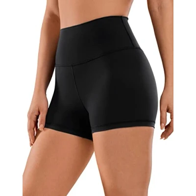 Afbeelding van CRZ Yoga Vrouwen Naakte Gevoelende Biker Shorts 3&#039;&#039; met Hoge Taille Workout Running Spandex zwart M