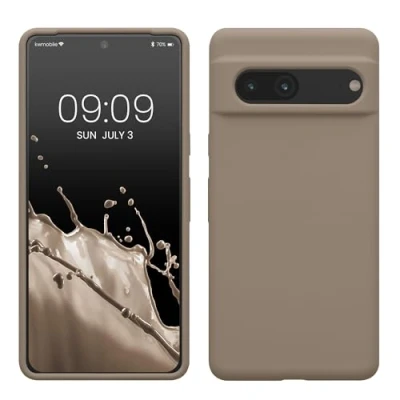 Afbeelding van kwmobile telefoonhoesje geschikt voor Google Pixel 7 Hoesje met siliconen coating Smartphone case in taupe