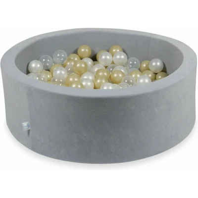 Afbeelding van Ballenbak 90x30cm rond 200 ballen grijs, multicolour