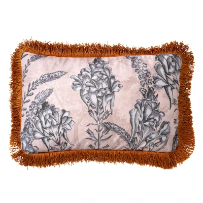 Afbeelding van Dutch Decor MOTI Sierkussen met bloemenpatroon 30x50 cm Pumice Stone beige