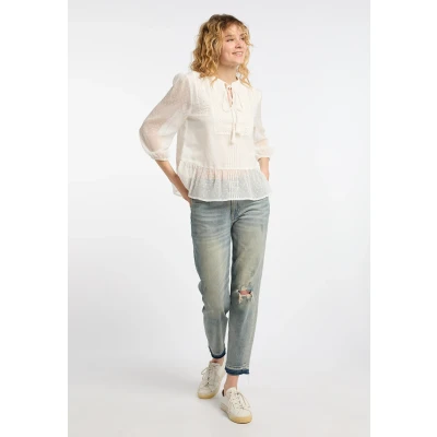 Afbeelding van Blouse met kant DREIMASTER XL / Off White 100% Polyester