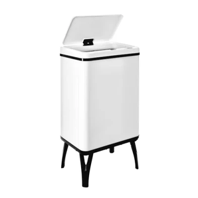Afbeelding van WELL HOME MOBILIARIO &amp; DECORACIÓN Intelligente vuilnisemmer met automatisch openen en handmatig contact, 40 l, 35,5 x 26 71,5 cm, wit.