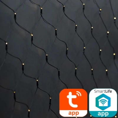 Afbeelding van Nedis SmartLife netverlichting 3 x 2 meter (280 LEDs, Wifi, Timer, Warm wit, Binnen/Buiten)