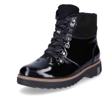 Afbeelding van Waldläufer dames leren veterboot zwart lak 5