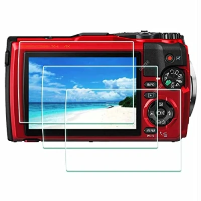 Afbeelding van ULBTER Screenprotector voor Olympus TG 7 6 5 4 TG7 Waterdichte Camera Rood Zwart, TG6 TG5 TG4 Gehard Glas Screen Cover 0.3mm 9H Hardheid Anti Schraap [3 Stuks]