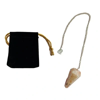 Afbeelding van Zonnesteen pendel, kristallen slinger, zeshoekige vintage slinger voor wenshengel, chakra reiki waarzeggerij Wicca meditatieslinger (zonnesteen)