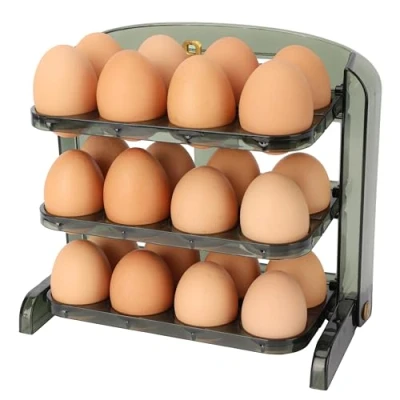 Afbeelding van Belle Vous Ei Opslag Houder voor 24 Eieren Plastic Koelkast/Diepvries Veilige Container Ruimtebesparende 3 Laags Keuken Dispenser/Organizer Doos