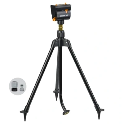 Afbeelding van Melnor MiniMax Turbo oscillerende sproeier op statief, 4 voudig verstelbaar, Quick Connect bundel, zwart, geel