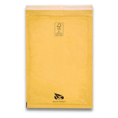 Afbeelding van Raylu Paper® Verpakking met 10 kraftpapieren enveloppen hechtsluiting, gevoerd kraftpapier, bruin, stuks (180 x 260 mm)