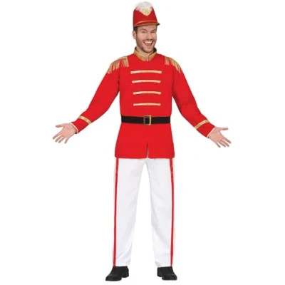 Afbeelding van Guirca Dans &amp; Entertainment Kostuum Frontman Van De Fanfare Rood, Wit / Beige Maat 52 54 Carnavalskleding Verkleedkleding