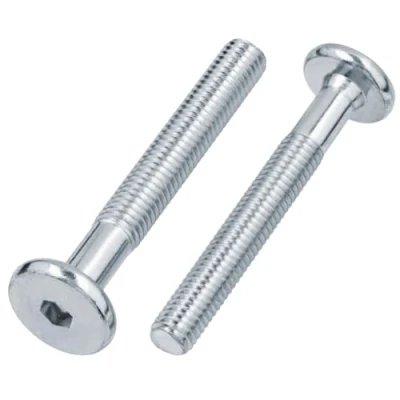 Afbeelding van 10 stuks platte kopschroeven met binnenzeskant M6 x 60 meubelschroeven meubelverbinder kop