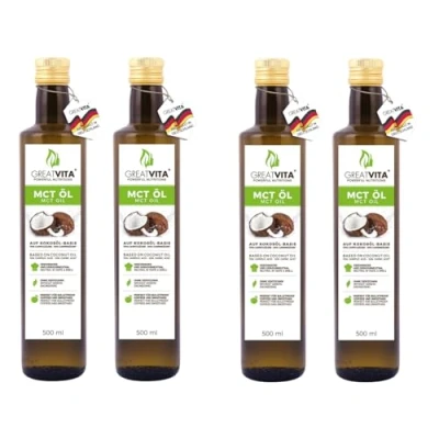 Afbeelding van GreatVita MCT olie op basis van kokosolie, 2 liter, C8 &amp; C10 vetzuren, premium kwaliteit, 70% caprylzuur en 30% caprinezuur