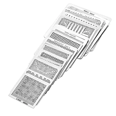 Afbeelding van BGA Reballing Stencils Hoge Precisie 33 stks Universele Rework Net Model Staal Mesh Direct Warmte Game Kit voor Soldeerbal