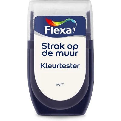 Afbeelding van flexa strak op de muur binnen mat tester wit 30 ml