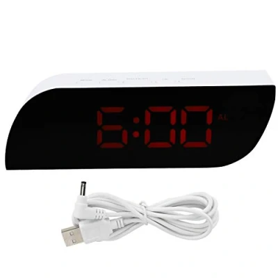 Afbeelding van Wekker LED digitale klok 12/24 uur conversie Instelbare helderheid voor bedwekker(rood)