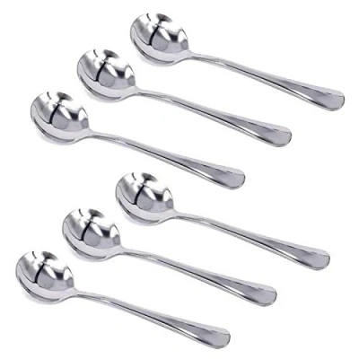 Afbeelding van HornTide 6 delige Soeplepel Set Bouillon Lepel Bestek Roestvrijstalen Spiegel Polijsten 16,6 cm