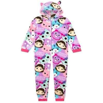 Afbeelding van DreamWorks Gabby’s Poppenhuis Meisjes Onesie Fleece Met 3D Oren Pyjama Voor Roze 128