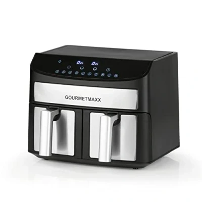 Afbeelding van GOURMETmaxx Friteuse 11339 Twee compartimenten, 7 liter, roestvrij staal/antraciet