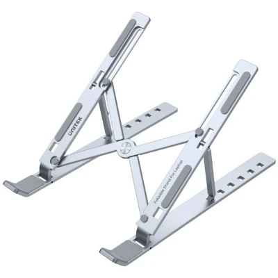 Afbeelding van Unitek Laptopstandaard Laptopstandaard, inklapbaar, aluminium, Notebookstandaard, Zilver