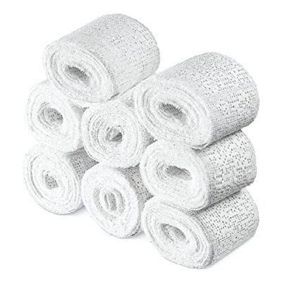Afbeelding van Navaris gipsverband kit Huidvriendelijk gipsbuik pakket Voor kunst, handvaardigheid, modelbouw en mallen Set van 8 rollen 3 m x 5 cm