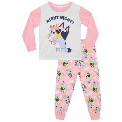 Afbeelding van Bluey Pyjamas Nacht Pyjama Met Lange Mouwen Voor Meisjes Pyjamaset Roze 92