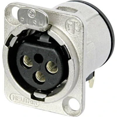 Afbeelding van Neutrik NC3FD H XLR connector Flensbus, contacten haaks Aantal polen: 3 Zilver 1 stuk(s)