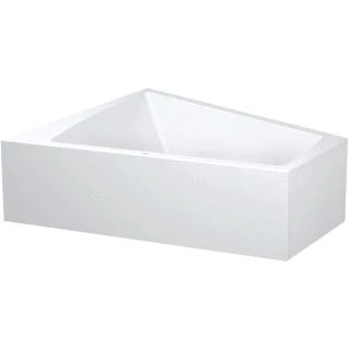 Afbeelding van Duravit Paiova bad acryl afgeschuind 180x140x46cm links met aangevormd paneel en frame wit
