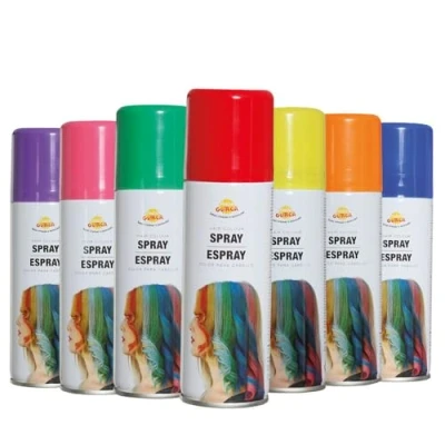 Afbeelding van Fiestas Guirca Carnaval verkleed haar verf/spray goud spuitbus 125 ml Verkleedhaarkleuring
