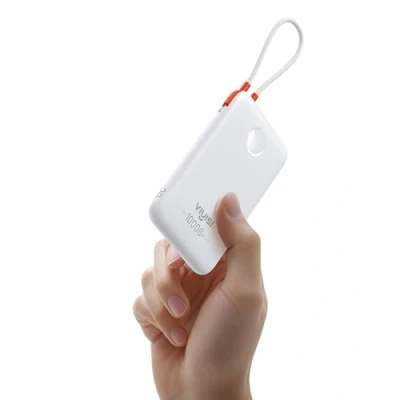 Afbeelding van VIYISI 10000 mAh Power Bank Ultra Slim 22.5W draagbare oplader Snel opladen met ingebouwde Type C kabel Compatibel iPhone 16 15 Samsung S24 S23 S22 Wit