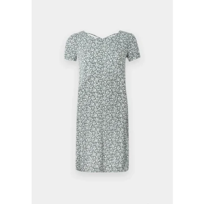 Afbeelding van ONLY jurk ONLBERA met all over print groen/wit