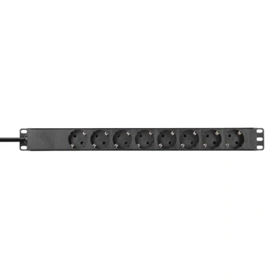 Afbeelding van Adam Hall 19&quot; Parts 87471 Mains Power Strip 8 Sockets, VDE certified