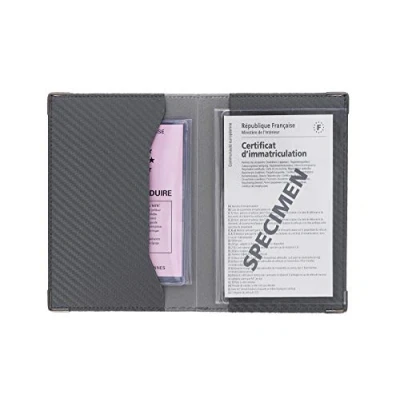 Afbeelding van SANS Color Pop papierhouder voor voertuig, carbon oppervlak, kleur: grijs/antraciet, incl. transparant etui grijze kaart