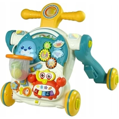 Afbeelding van COIL loopwagen voor baby&#039;s, 5 in 1 loophulp, babywalker, educatief speelgoed met muziek en licht, hoogte verstelbaar, babyloophulp, lopen leren, baby, vanaf jaar, groen