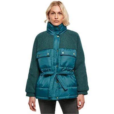 Afbeelding van Urban Classics Sherpa MIX Winterjas, Dames, Maat: 5XL, Jasper