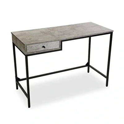 Afbeelding van Versa Jack Computer Bureau tafel, Slaapkamer of Studie Tafel. Gaming Met lade, Afmetingen (H x B H) 76 48 110 cm, Hout en Metaal, Kleur Grijs