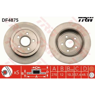 Afbeelding van Trw Remschijf DF4875