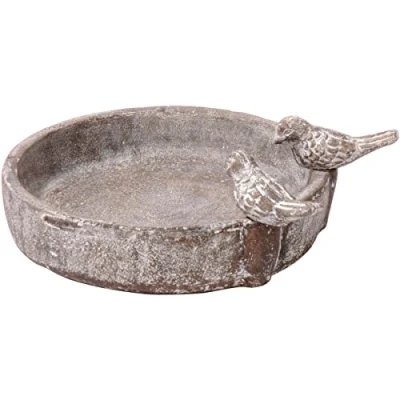 Afbeelding van dobar® Klassiek vogelbad zwembad oase van cement voor wilde vogels waterbad tuin/terras/balkon Ø 24,5 cm grijs