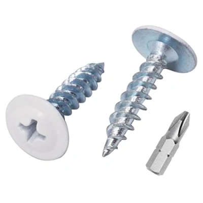 Afbeelding van (Pack van 50 stuks) Geschilderd 4,2 x 19 mm houten schroeven, zelftappende metalen Phillips gemodificeerde truss hoofd, wafer hoofd (50, puur wit RAL 9010)