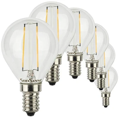 Afbeelding van SUNSEED 6x gloeidraad LED golfballamp E14 2W vervangt 25W warm wit 2700K