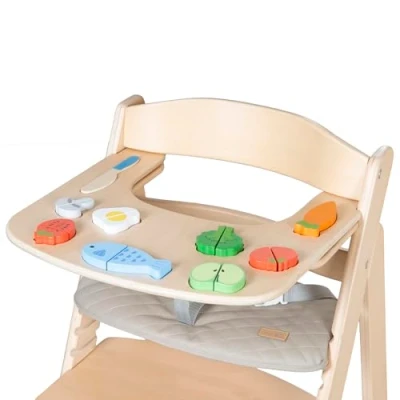 Afbeelding van roba Eetblad met Speelelementen Geschikt voor Hoge Stoel Sit Up Flex Inclusief 9 Vanaf 6 Maanden Natuurlijk Hout