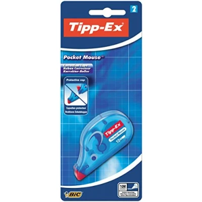 Afbeelding van Tipp Ex Pocket Mouse, correctieroller, met beschermkap Single 2 Stuk wit