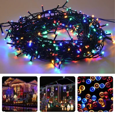 Afbeelding van Cheqo® Kerstverlichting Kerstboomverlichting Kerstlampjes 400 LED 8 Meter Voor Binnen en Buiten Timer Veelkleurig Lichtfuncties Lang Snoer Multicolor Gekleurde Sfeerverlichting Feestverlichting