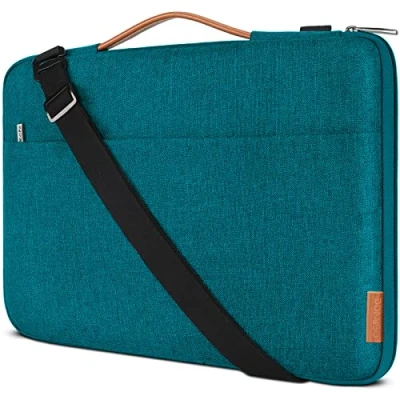 Afbeelding van Domiso Laptoptas, 14 inch, beschermhoes, waterdicht, stootvast, notebookhoes, schoudertas, voor inch HP Stream 14/HP Pavilion 14/2017 Lenovo ThinkPad X1 Yoga 710/14 A475, groenblauw