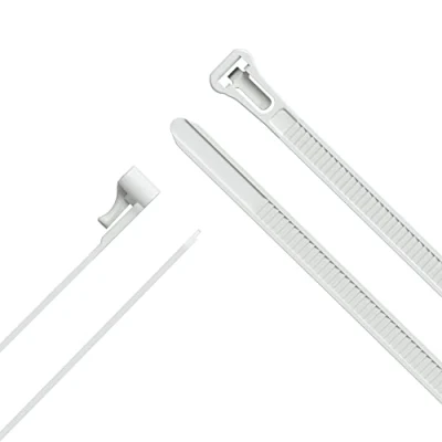Afbeelding van KabelDirekt hersluitbare kabelbinders met bijzonder hoge treksterkte (100 stuks afneembare en herbruikbare voor duurzaam gebruik, wit) 7,4 mm x 300