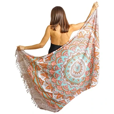 Afbeelding van Strandpareo Mandala Sarong Bikini Badpak Cover Up Strandjurk Wrap